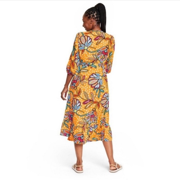 ☑️Tabitha Brown Polka-Dot Floral Cover-up Orange - Picture 5 of 13